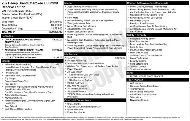 2021 Jeep Grand Cherokee L Summit Reserve