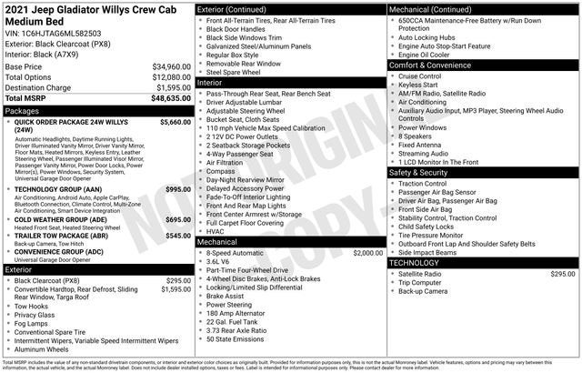 2021 Jeep Gladiator Willys 4x4