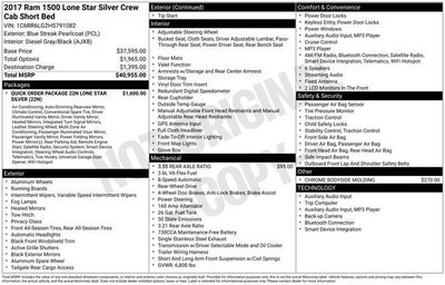 2017 RAM 1500 Lone Star Silver Crew Cab 4x2 5'7" Box