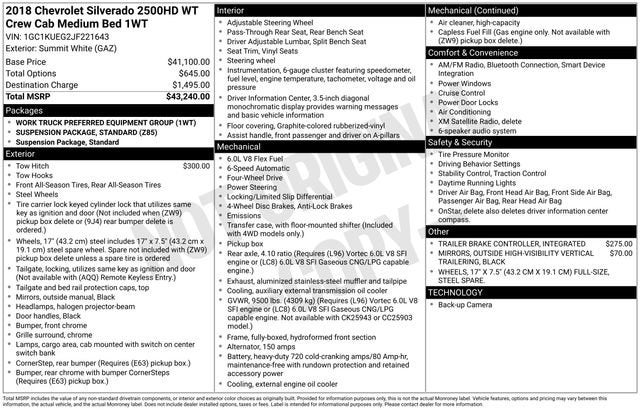 2018 Chevrolet Silverado 2500 HD Work Truck