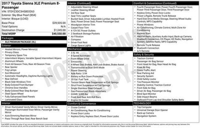 2017 Toyota Sienna XLE Premium 8 Passenger