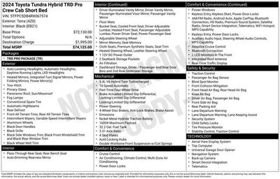 2024 Toyota Tundra Hybrid TRD Pro 4WD