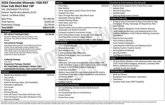 2026 Chevrolet Silverado 1500 RST