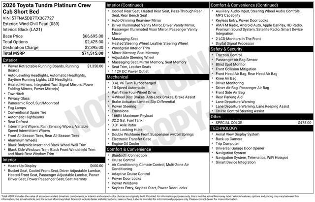 2026 Toyota Tundra 4WD Platinum