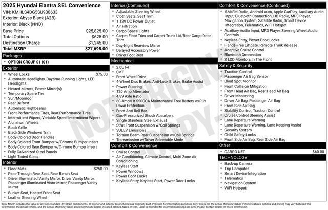 2025 Hyundai Elantra SEL Convenience