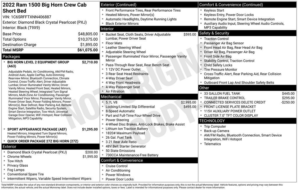 2022 RAM 1500 Big Horn/Lone Star