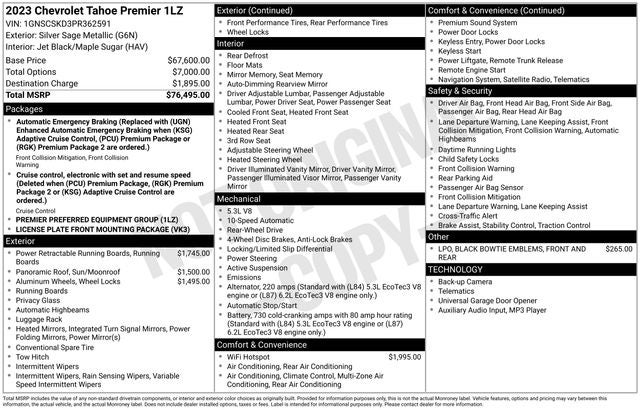 2023 Chevrolet Tahoe Premier