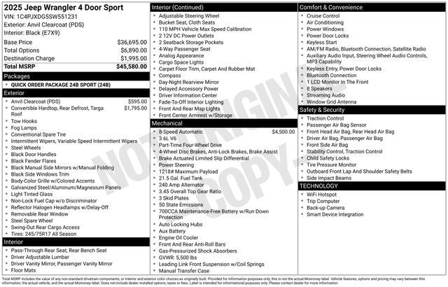 2025 Jeep Wrangler Sport
