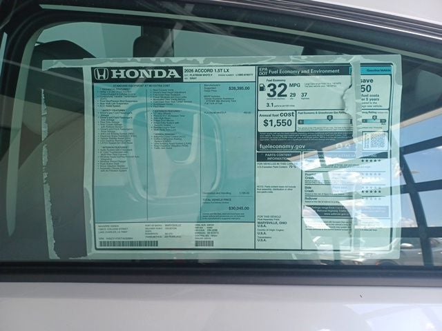 2026 Honda Accord LX