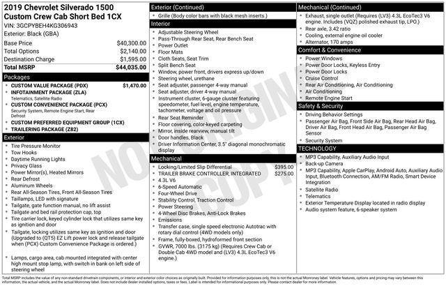 2019 Chevrolet Silverado 1500 Custom