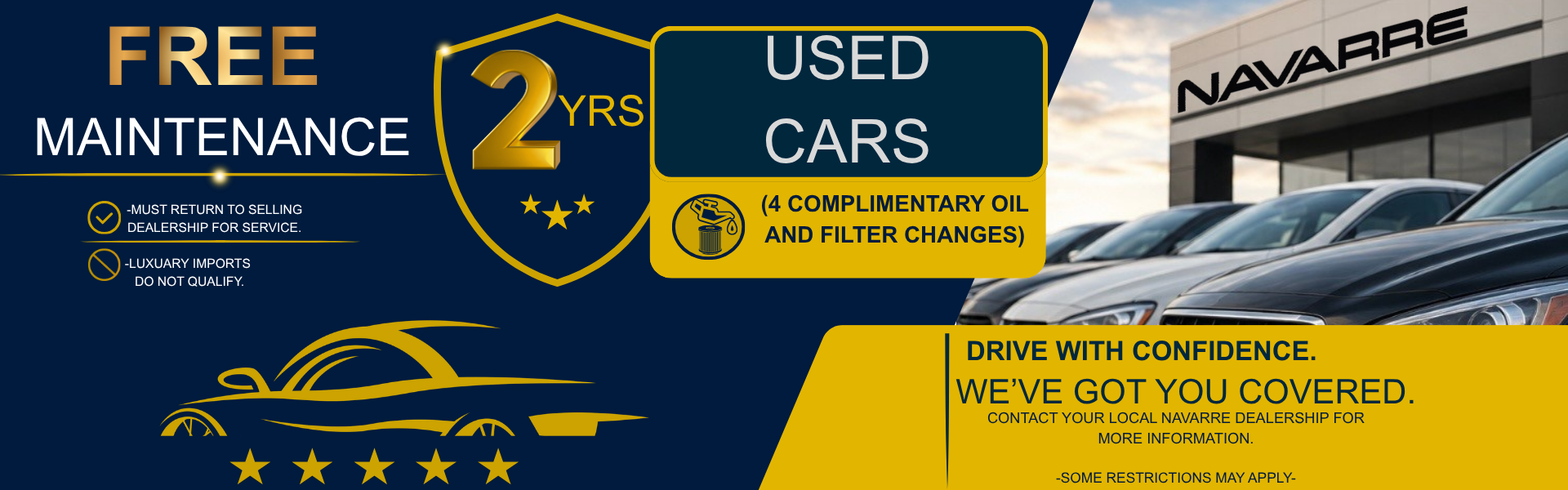 Free Maintenance for 2 years on Used Cars